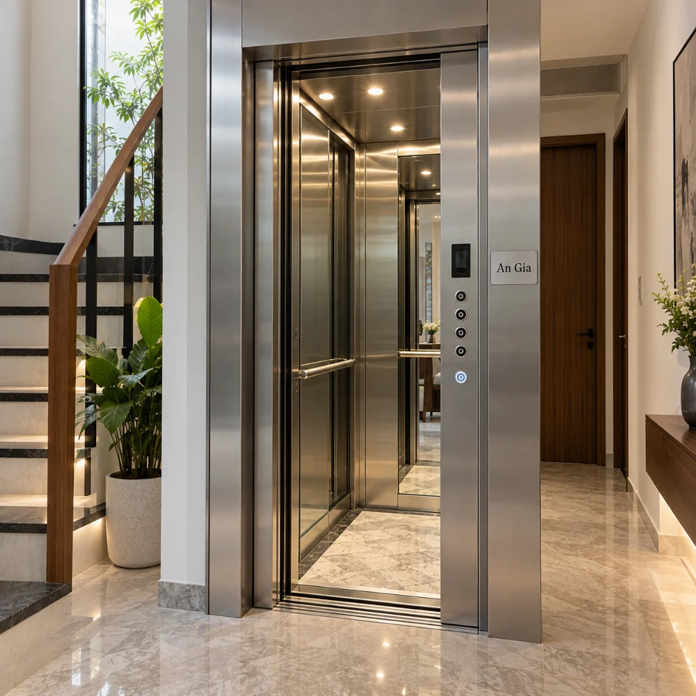 Thang máy cáp kéo nhà phố 300 kg