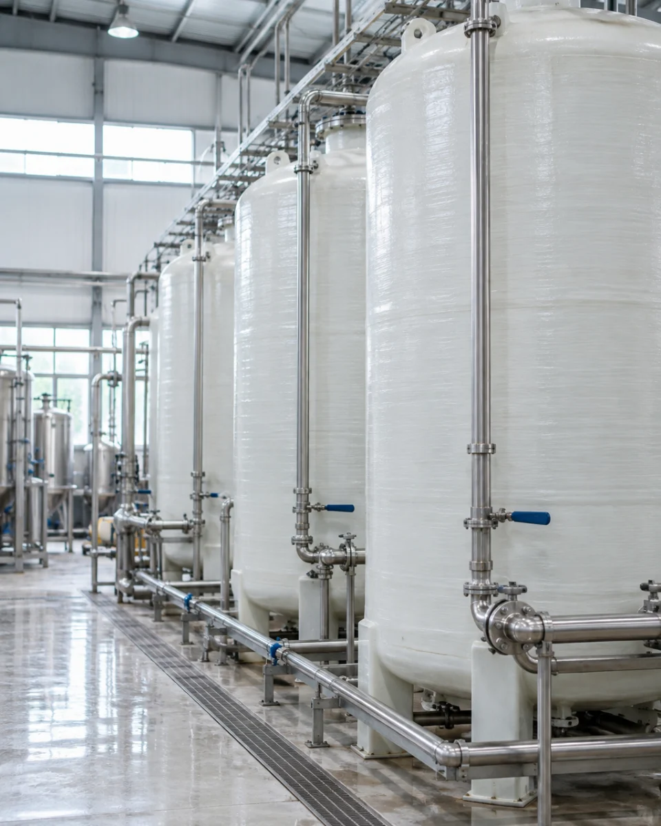 Bồn composite chứa nước nhà máy thực phẩm